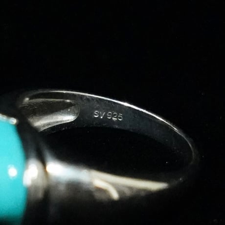 Turquoise 925 Silver Ring (90s 15号 Italy)