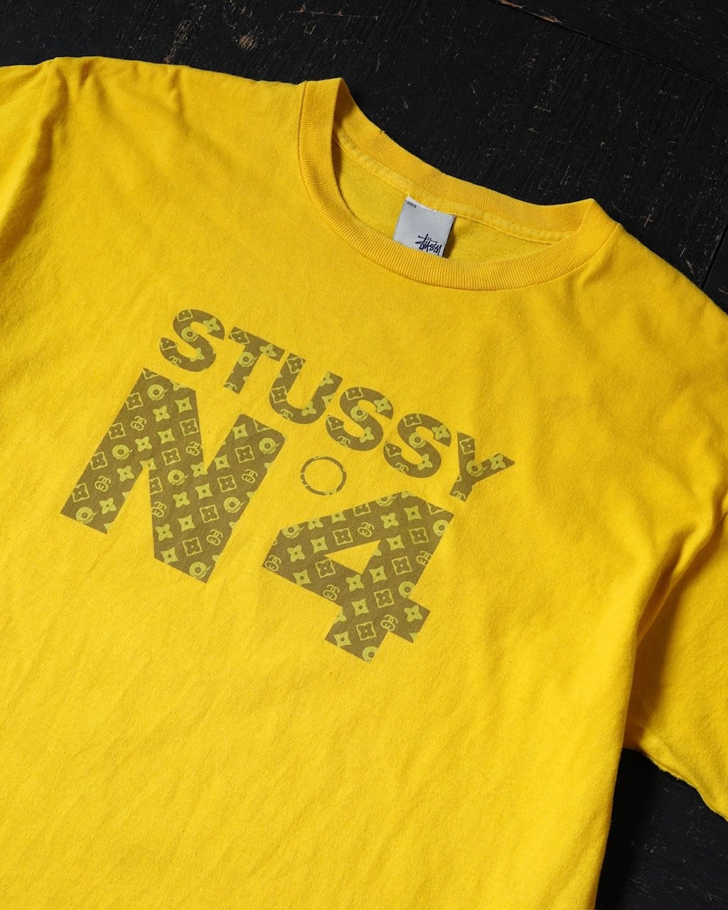 Stussy N°4 Monogram T-Shirt (90s L made in USA)