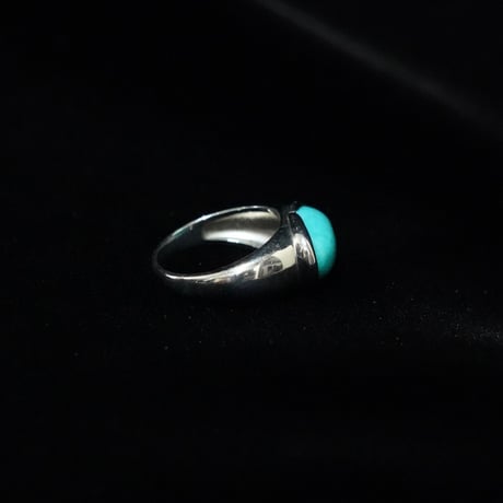 Turquoise 925 Silver Ring (90s 15号 Italy)