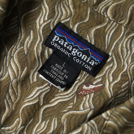 Patagonia Organic Cotton Open Collar Shirt (00s L Wave&Trout)