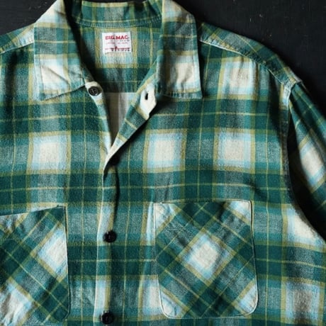 Big Mac Printed Flannel Shirt (60s L )