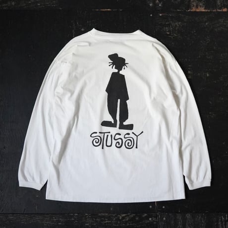Stussy Shadow Man Print Long Sleeve T-Shirt (90s M)