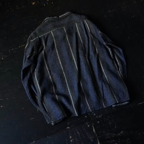 Rugby Striped Open Collar Shirt (50-60s good size!!)
