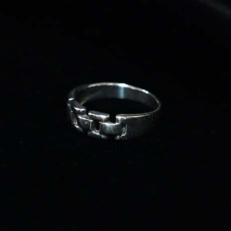 Mexican Jewelry 925 Silver Mesh Ring (80s 23号)