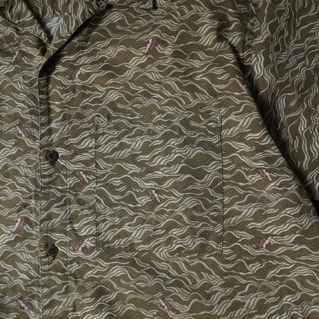 Patagonia Organic Cotton Open Collar Shirt (00s L Wave&Trout)