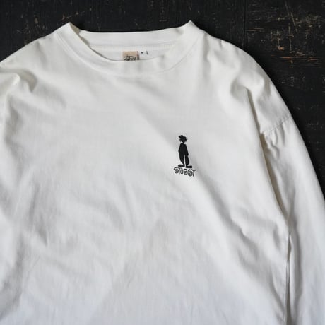 Stussy Shadow Man Print Long Sleeve T-Shirt (90s M)