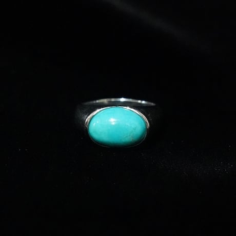 Turquoise 925 Silver Ring (90s 15号 Italy)