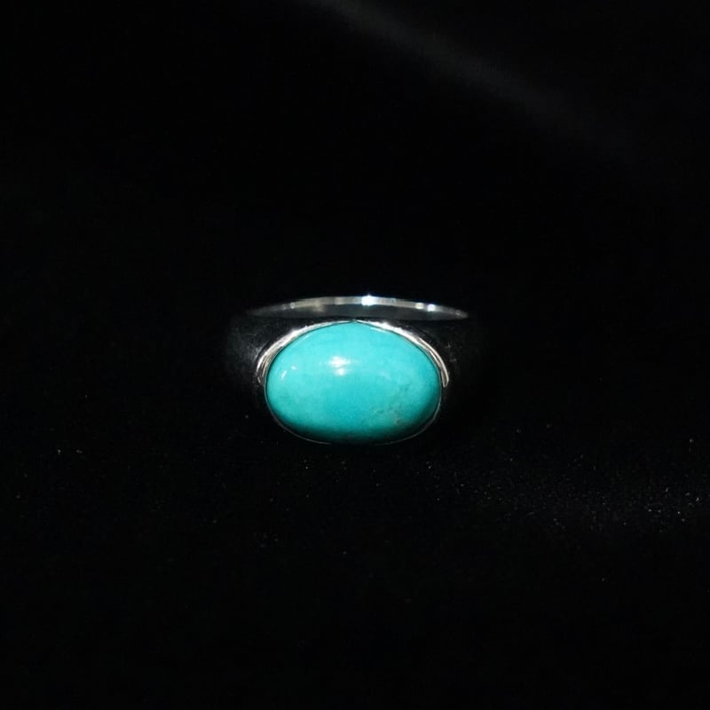 ブルーリッジターコイズ（ネバダ州産）　リング　Silver925／15号 Turquoise 925 Silver Ring (90s 15号 Italy) | glo