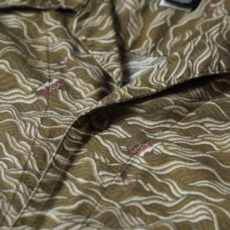 Patagonia Organic Cotton Open Collar Shirt (00s L Wave&Trout)