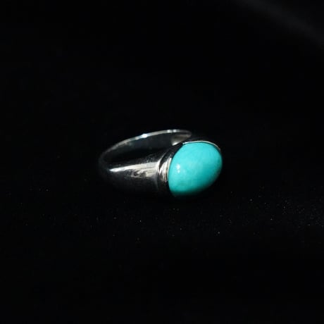 Turquoise 925 Silver Ring (90s 15号 Italy)