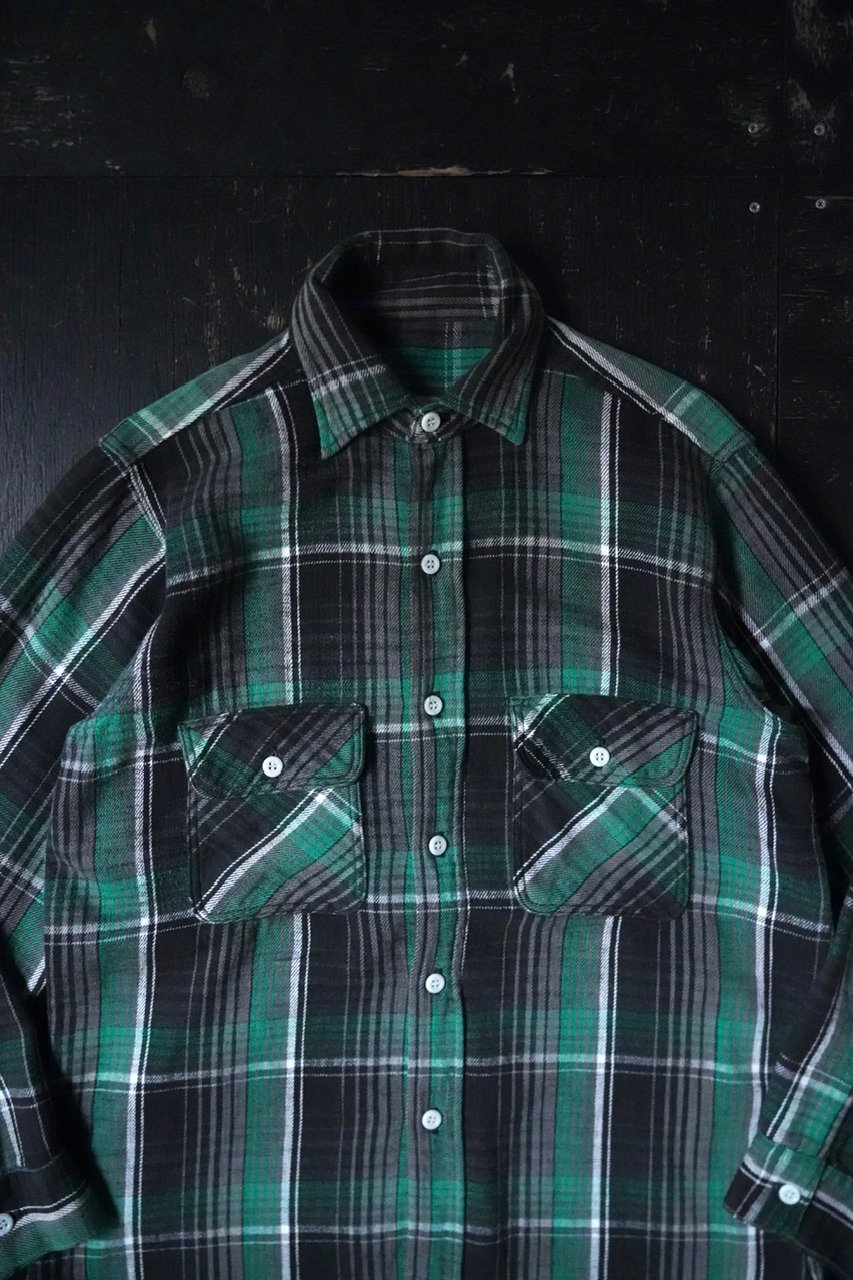 Vintage Plaid Flannel Shirt (50-60s about M マチ付