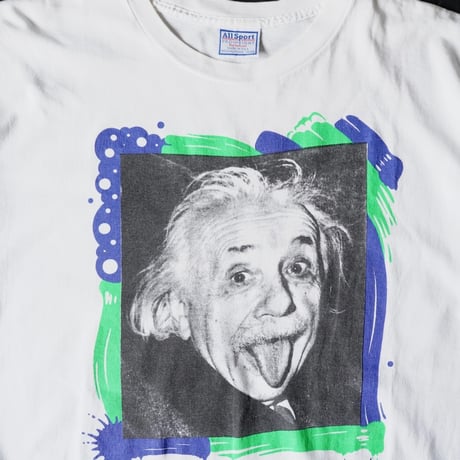 Albert Einstein Print T-Shirt (90s L made in USA)