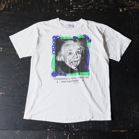 Albert Einstein Print T-Shirt (90s L made in USA)