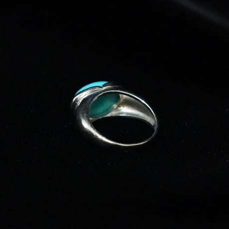 Turquoise 925 Silver Ring (90s 15号 Italy)
