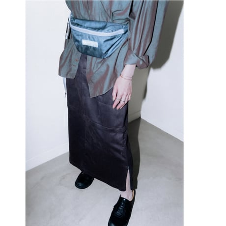 serve original faux suede long skirt charcoal
