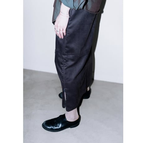 serve original faux suede long skirt charcoal