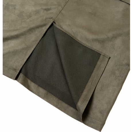serve original faux suede long skirt olive