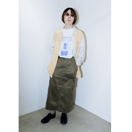 serve original faux suede long skirt olive