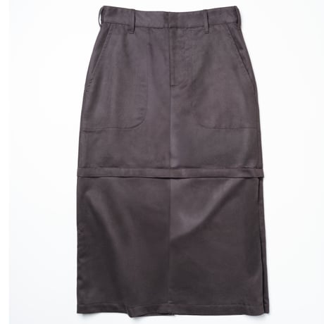 serve original faux suede long skirt charcoal