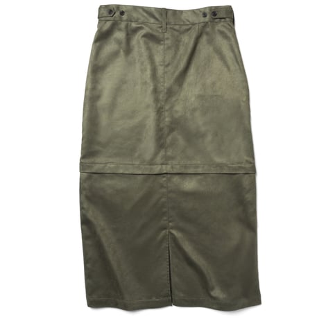 serve original faux suede long skirt olive