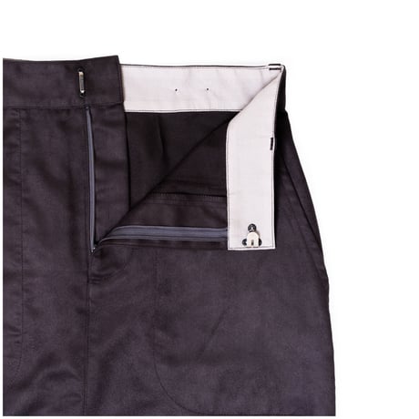 serve original faux suede long skirt charcoal