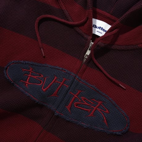 Butter Goods Tide Waffle Zip Thru Hood - Red