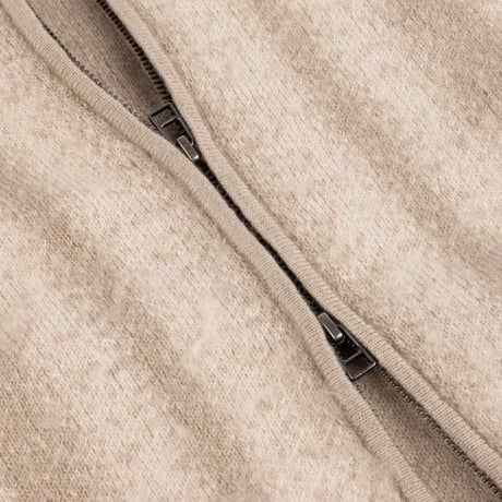 Dime Mohair Striped Zip Hoodie - Cream