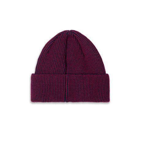 Polar Skate Co. Lines Merino Beanie - Wine / Navy