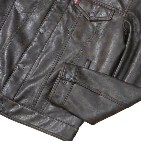 Levi's Faux Leather Trucker Jacket - Brown