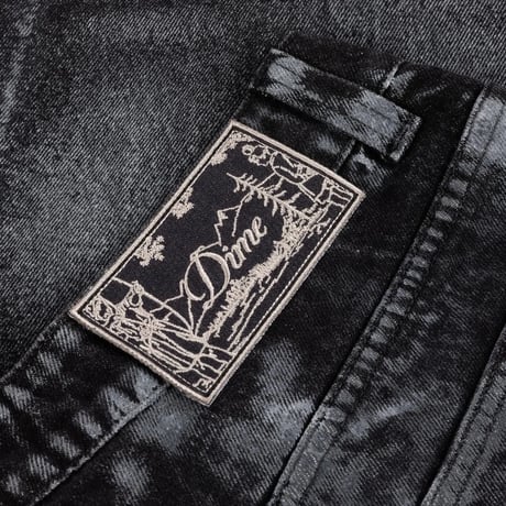 Dime Baggy Denim Pants - Black (White Paint)