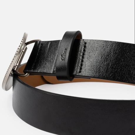 Dime Skull Leather Belt - Black