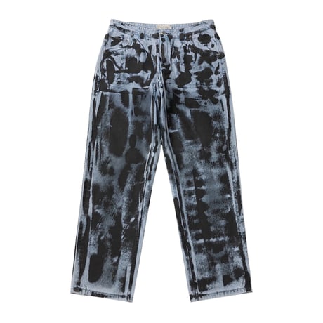 Dime Relaxed Denim Pants - Light Blue (Black Paint)
