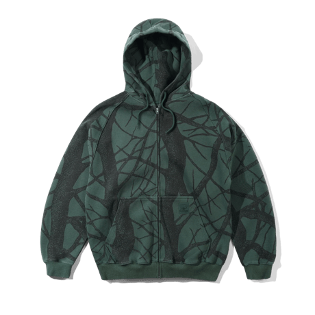 Butter Goods Bleach Waffle Zip Thru Hood - Camo