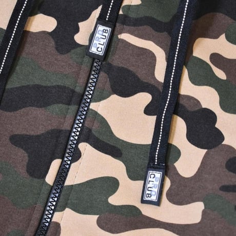 PROCLUB Heavyweight Full Zip Fleece Hoodie - Green Camo