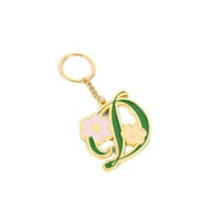Dime Oversized Floral Keychain - Gold