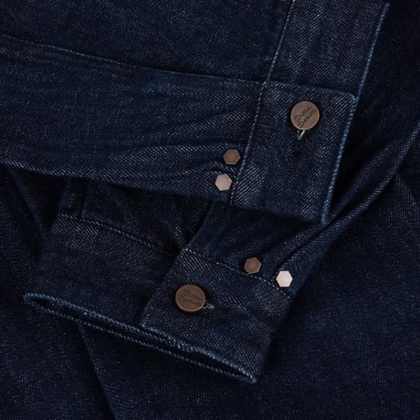 Dime Pleated Denim Jacket - Indigo