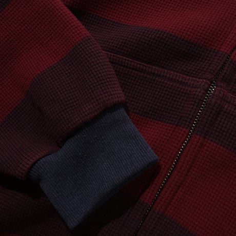 Butter Goods Tide Waffle Zip Thru Hood - Red