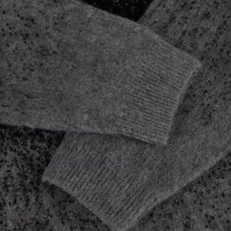 Dime Mohair Double Zip Knit - Black/Charcoal