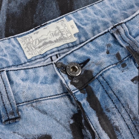 Dime Relaxed Denim Pants - Light Blue (Black Paint)