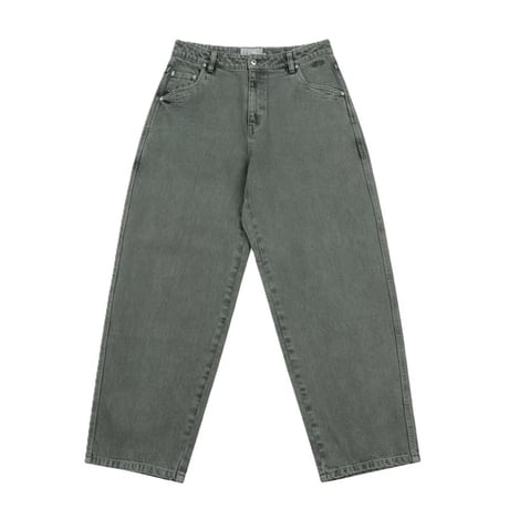 Dime Baggy Denim Pants - Overdyed Green