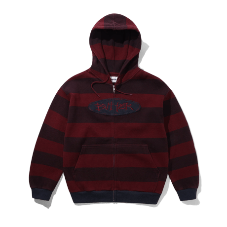 Butter Goods Tide Waffle Zip Thru Hood - Red