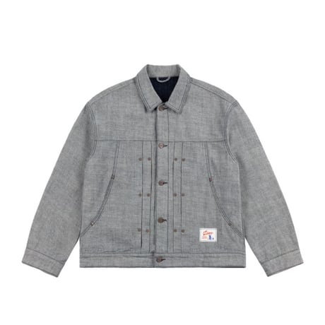 Dime Pleated Denim Jacket - Reversed Indigo
