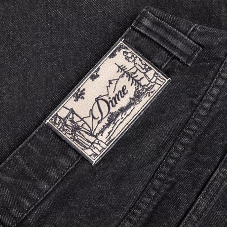 Dime Relaxed Denim Pants - Black Washed