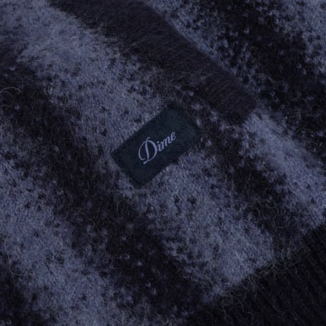 Dime Mohair Striped Zip Hoodie - Blue