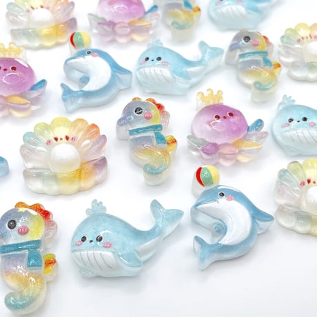 Ｎｏ．1062   イルカ くじら  海   デコパーツ