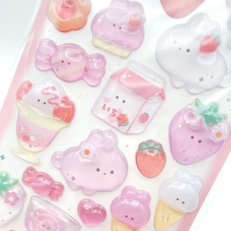つぶらな瞳のウォーターシール いちごフェア