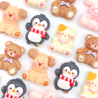 Ｎｏ．1060 くま  うさぎ いぬ  ペンギン  ねこ アニマルパーツ デコパーツ