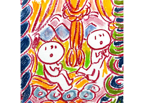 New!!　原画作品「編み編みの世界」