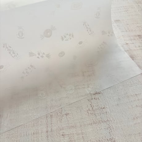 透ける模様紙 |  いちごキャンディー（ホワイト）  | merinomi
