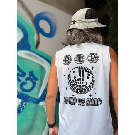 DancingBabyAfro　whiteタンク